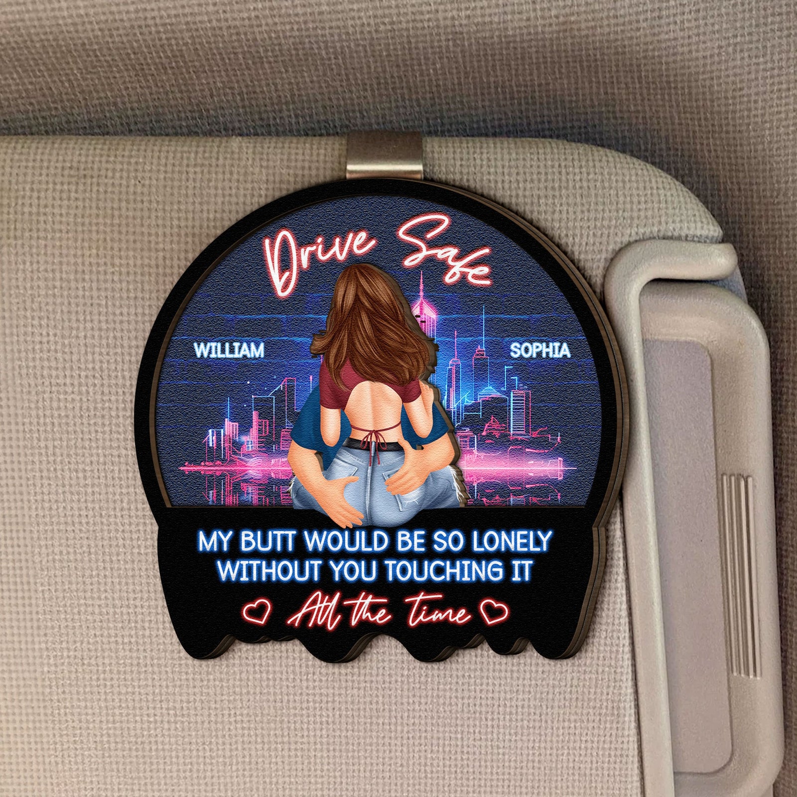 Drive Safe Because I Love You - Personalized Car Visor Clip - Gift For Husband, Boyfriend, Gift For Couple