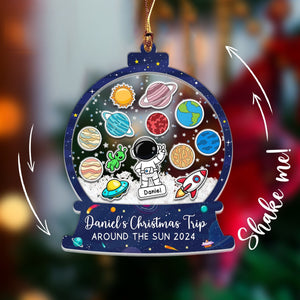 Personalized Astronaut Space Shaker Ornament, Outer Space Ornament, Solar System Kids Christmas Keepsake, Xmas Gift For Kids, Galaxy Planets