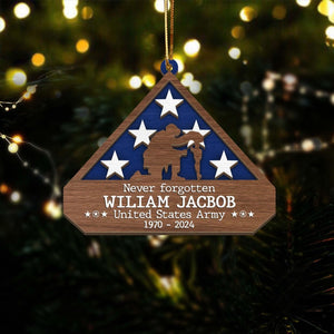 Personalized Flag Veteran Memorial Ornament, Flag Ornament, Memorial Christmas Ornament, Memorial Keepsake, Sympathy Gifts