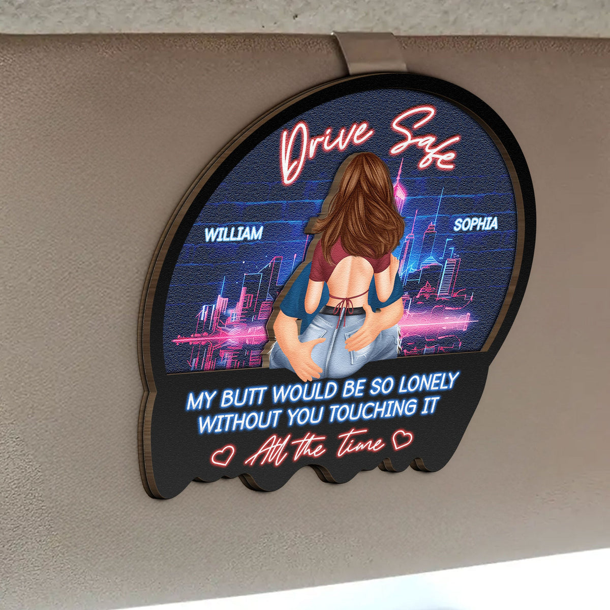 Drive Safe Because I Love You - Personalized Car Visor Clip - Gift For Husband, Boyfriend, Gift For Couple