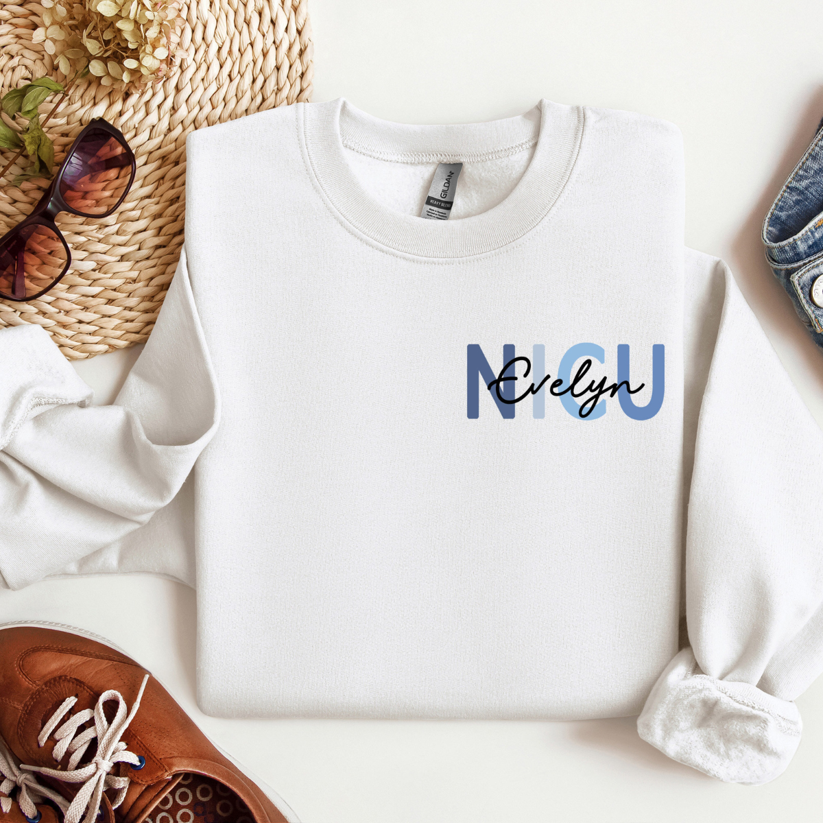 Custom NICU Nurse Sweatshirt, Neonatal Nurse Sweatshirt, NICU Nurse Name Sweater, New Nurse Gift, NICU Nurse Sweatshirt, Nurse Appreciation