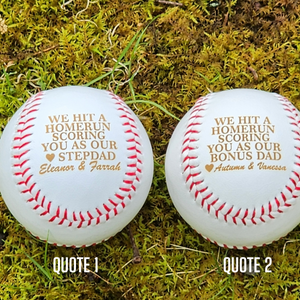 Stepdad Custom Baseball Gift - Personalized Baseball Ball - Father's Day Gift for Bonus Dad, Unique Present from Stepson or Stepdaughter