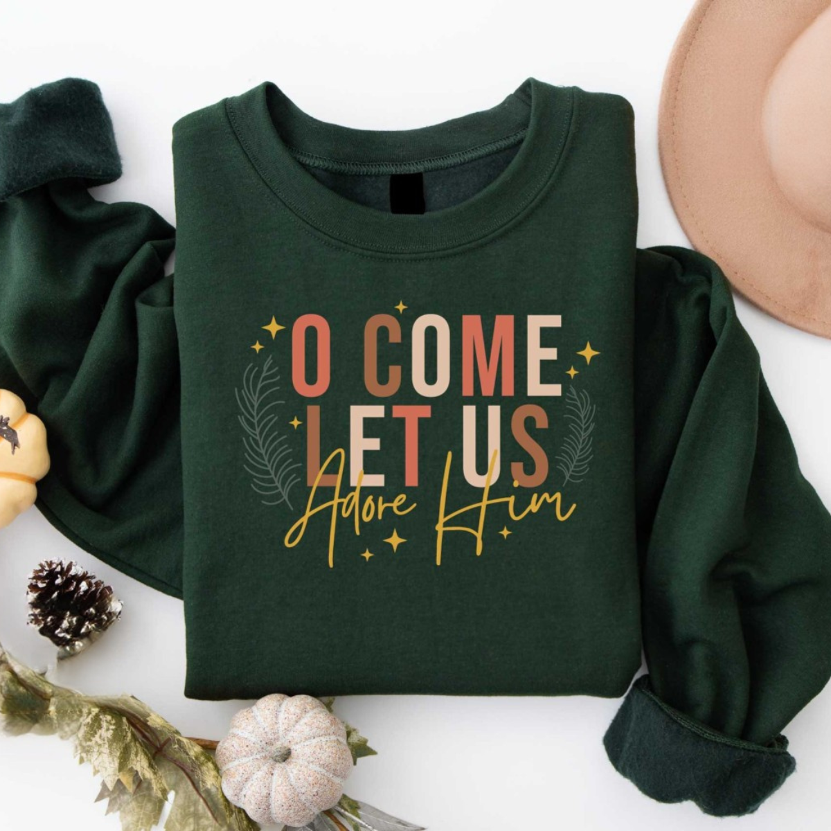 Let Us Adore Him Sweater, Nativity Xmas Shirt, Christian Christmas Sweatshirt, Religious Christmas Gift, Holiday Family Shirt, Faith Shirt