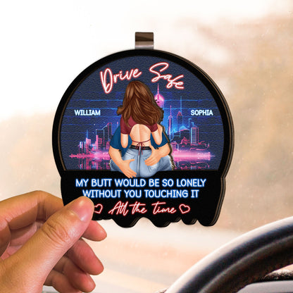 Drive Safe Because I Love You - Personalized Car Visor Clip - Gift For Husband, Boyfriend, Gift For Couple