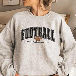 Custom Embroidered Football Mom Sweatshirt, Personalized Football Mama Crewneck, Football Mom Gift, Football Lover Gifts