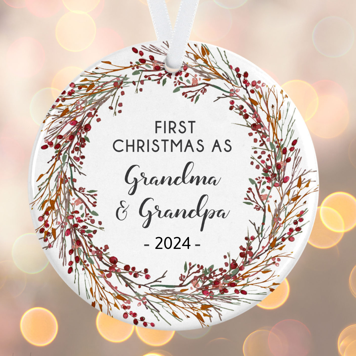 New Grandparents Christmas Ornament - First Christmas Grandparents Ornament - Personalized New Baby Ornament