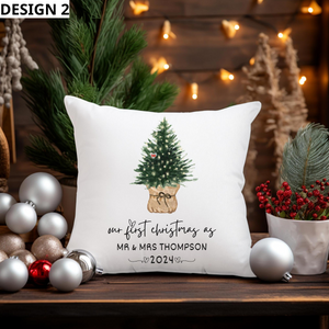 Our First Christmas Married - Personalized Pillow - Christmas Gift For Couple