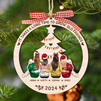 Best Friend Christmas Ornament 2024, It Takes A Long Time To Grow Old Friends Ornament, Best Friend Ornament, Besties Christmas Ornament