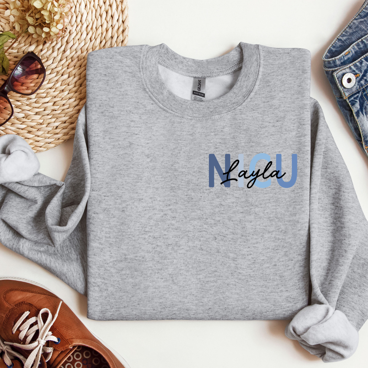 Custom NICU Nurse Sweatshirt, Neonatal Nurse Sweatshirt, NICU Nurse Name Sweater, New Nurse Gift, NICU Nurse Sweatshirt, Nurse Appreciation