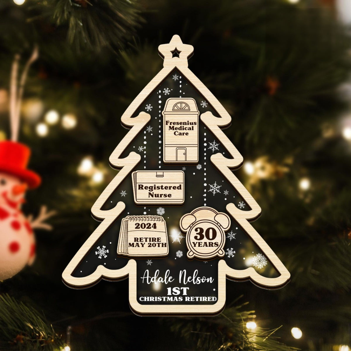 Retirement Ornament, Retired Ornament, 1st Christmas Retired, Farewell Gift for Boss, 2024 Christmas Ornament, Retirement Christmas Gift