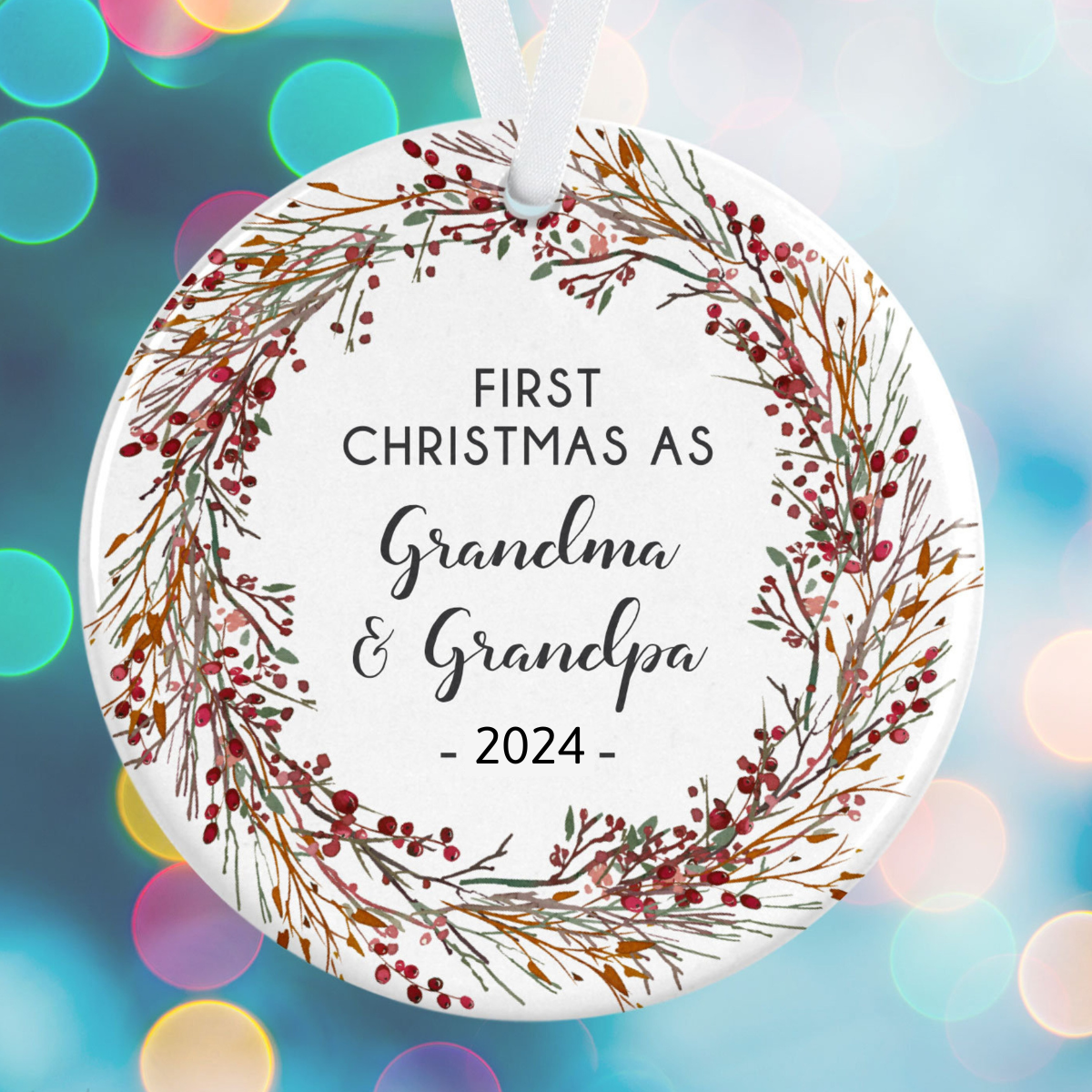 New Grandparents Christmas Ornament - First Christmas Grandparents Ornament - Personalized New Baby Ornament