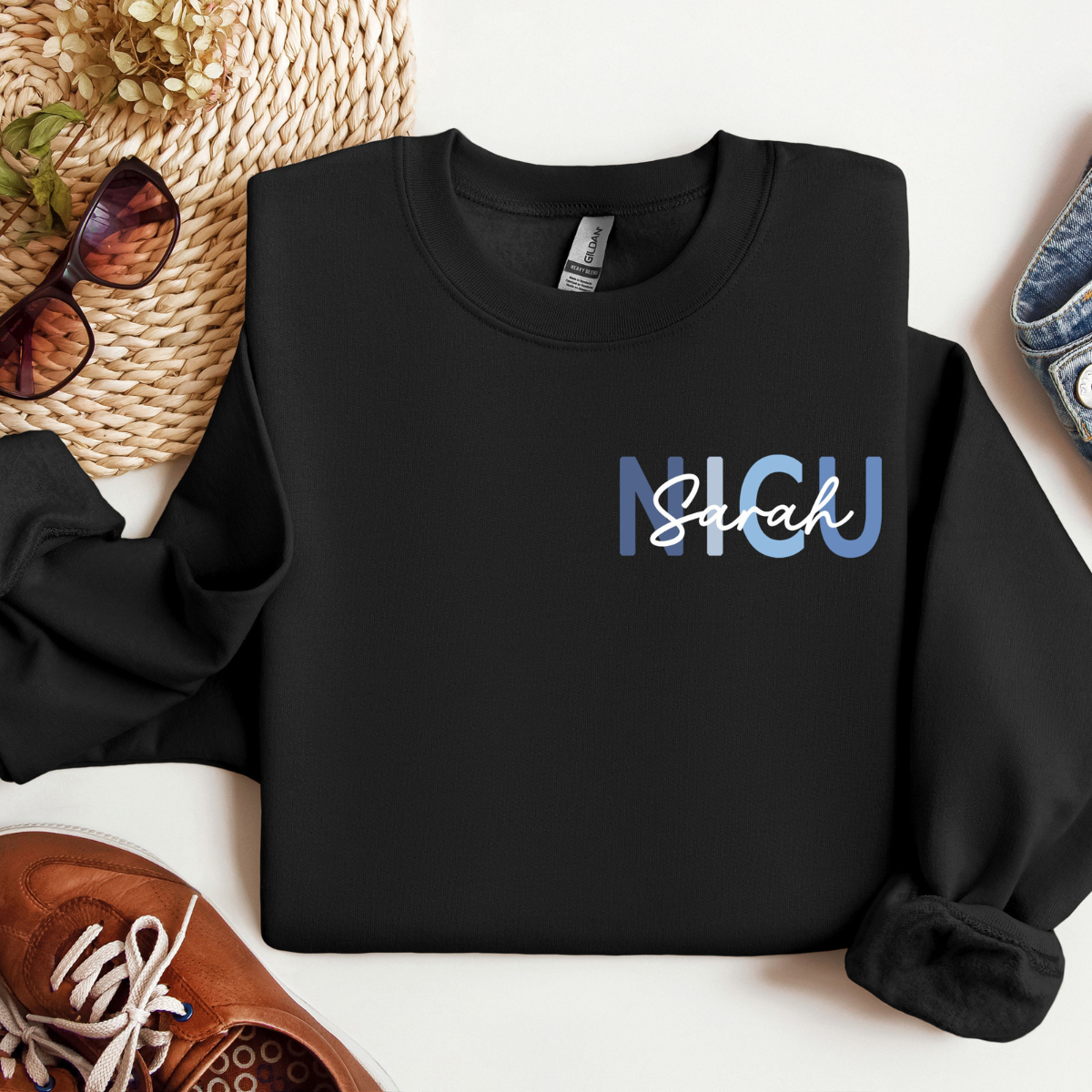 Custom NICU Nurse Sweatshirt, Neonatal Nurse Sweatshirt, NICU Nurse Name Sweater, New Nurse Gift, NICU Nurse Sweatshirt, Nurse Appreciation