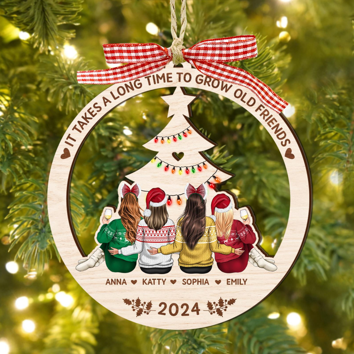 Best Friend Christmas Ornament 2024, It Takes A Long Time To Grow Old Friends Ornament, Best Friend Ornament, Besties Christmas Ornament