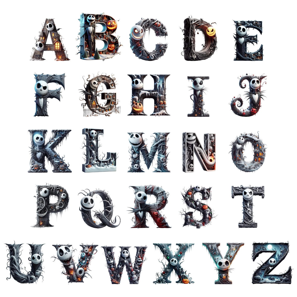 Christmas Nightmare Alphabet - Personalized Pyjamas - Gifts For Family Love Movie, Christmas Pajamas