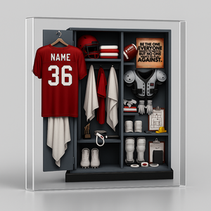 American Football Personal Locker - Personalized Acrylic Plaque - Gifts For American Football Player