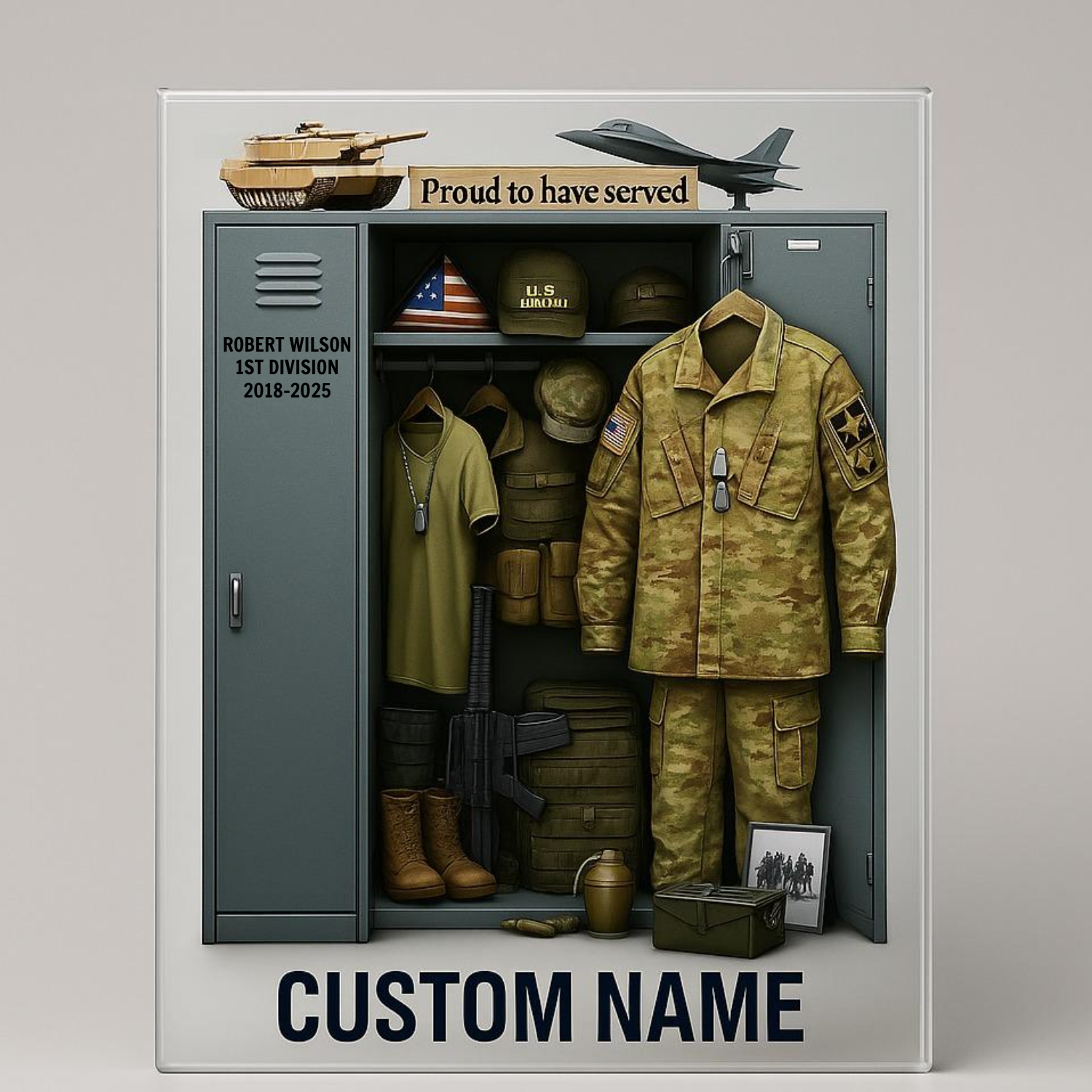 Army's Personal Locker Plaque - Personalized Acrylic Plaque - Gifts For Veteran