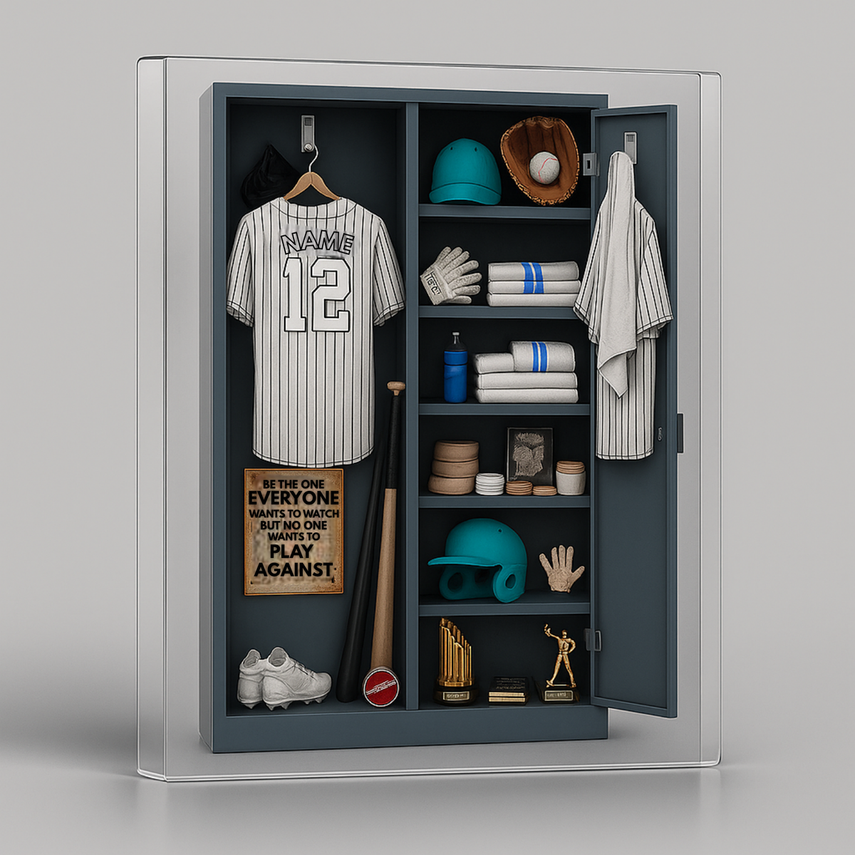 Baseball Personal Locker - Personalized Acrylic Plaque - Gifts For Baseball Player