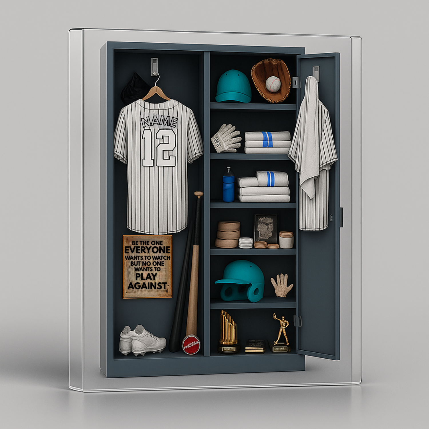 Baseball Personal Locker - Personalized Acrylic Plaque - Gifts For Baseball Player