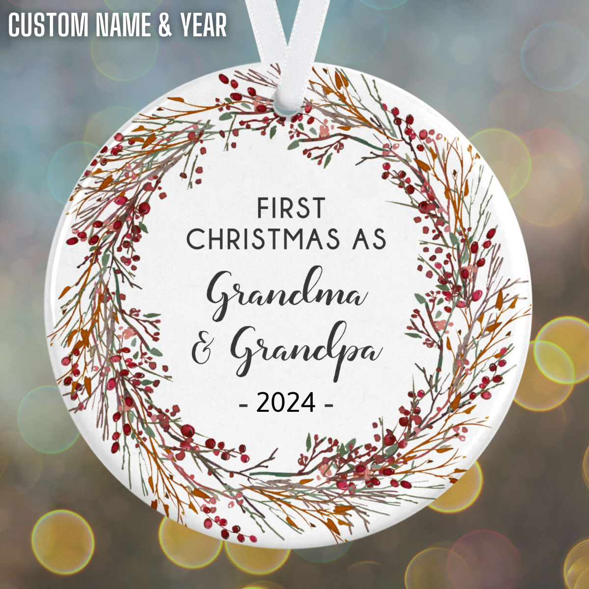 New Grandparents Christmas Ornament - First Christmas Grandparents Ornament - Personalized New Baby Ornament