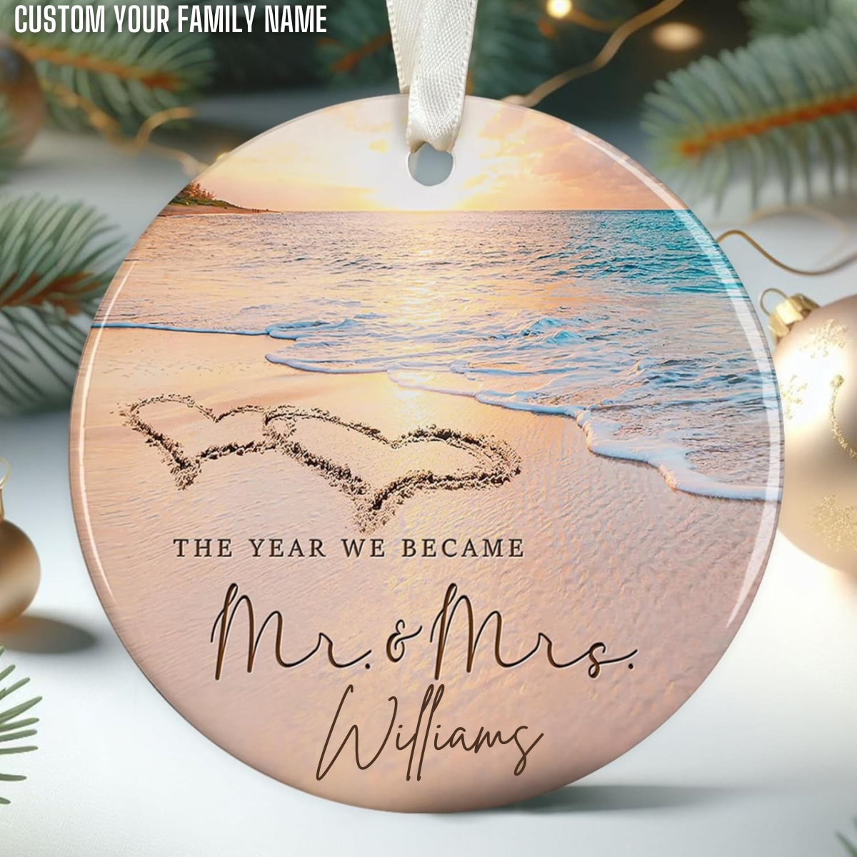 The Year We Became Mr. And Mrs. - Personalized Ornament - Gift For Couple