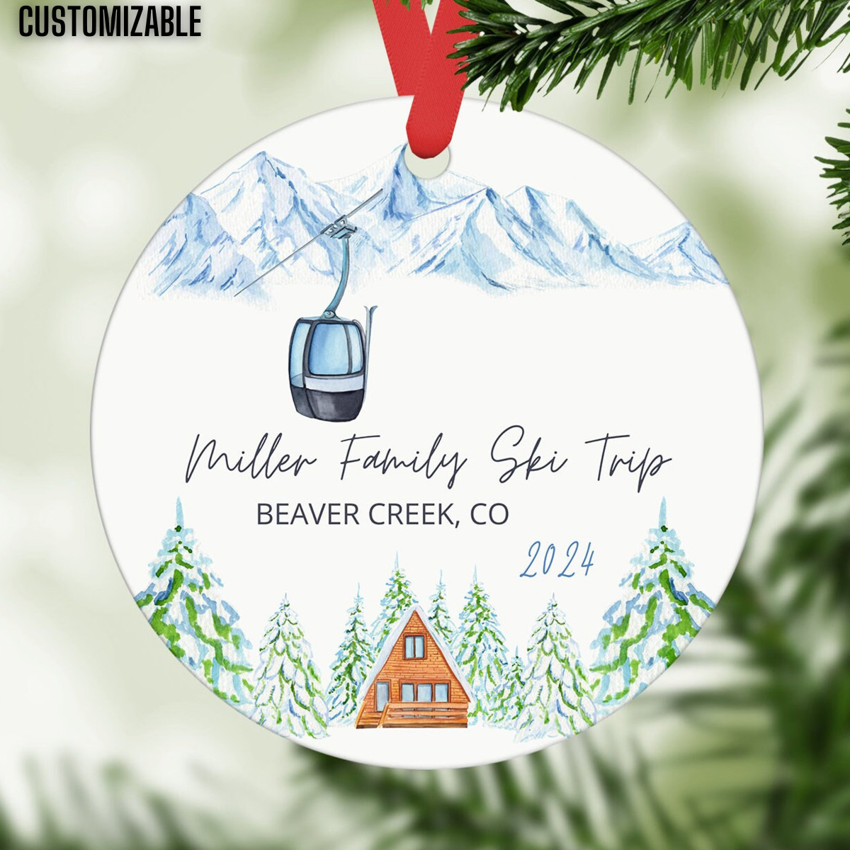 Ski Lift Christmas Ornament, Ski Ornament Personalized, Ski Couple, Ski Family Trip, Stocking Stuffers for Skier