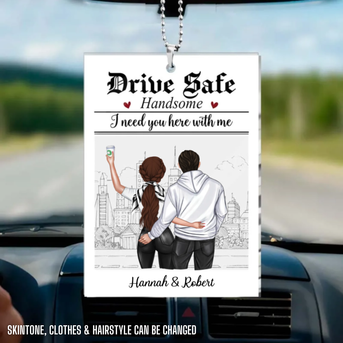 I Need You Here With Me - Personalized Car Ornament - Gift For Boyfriend, Anniversary Gift, Valentine's Gift