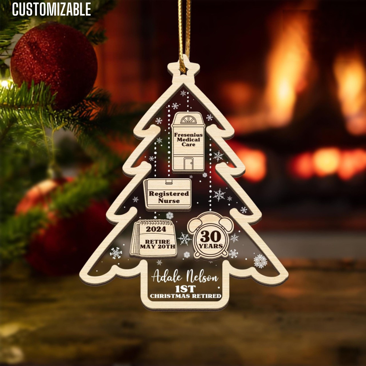 Retirement Ornament, Retired Ornament, 1st Christmas Retired, Farewell Gift for Boss, 2024 Christmas Ornament, Retirement Christmas Gift