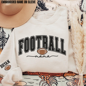 Custom Embroidered Football Mom Sweatshirt, Personalized Football Mama Crewneck, Football Mom Gift, Football Lover Gifts