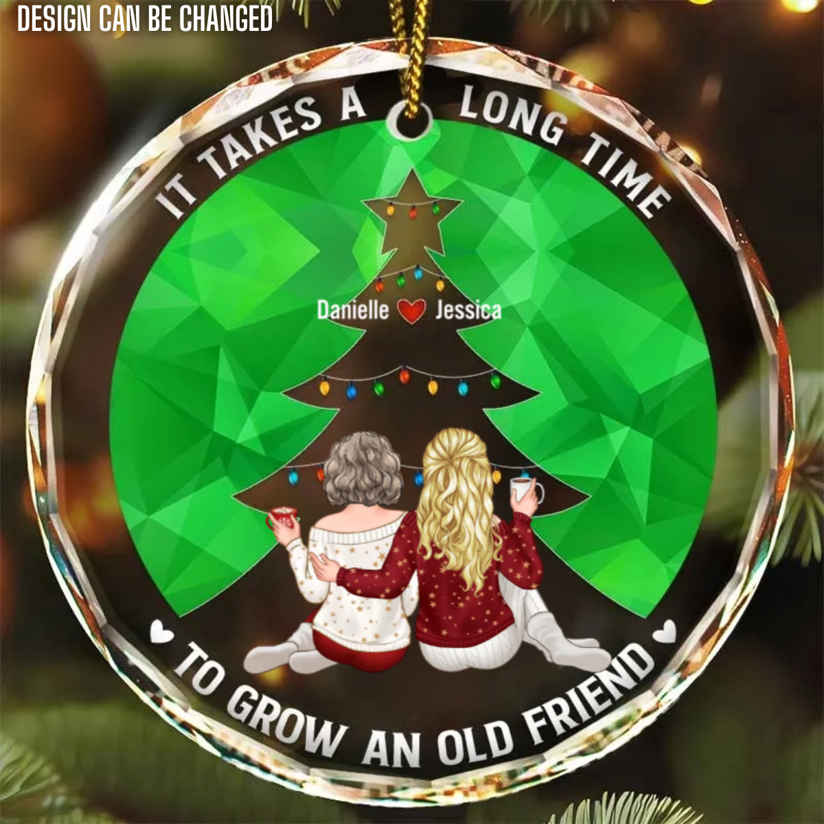 Grow An Old Friend - Personalized Crystal Ornament - Christmas Gift For Friends, Besties
