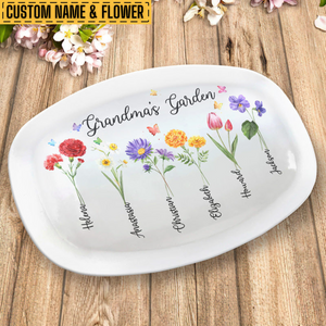 Grandma's Garden Is Awesome - Family Personalized Custom Platter - Mother's Day, Birthday Gift For Grandma