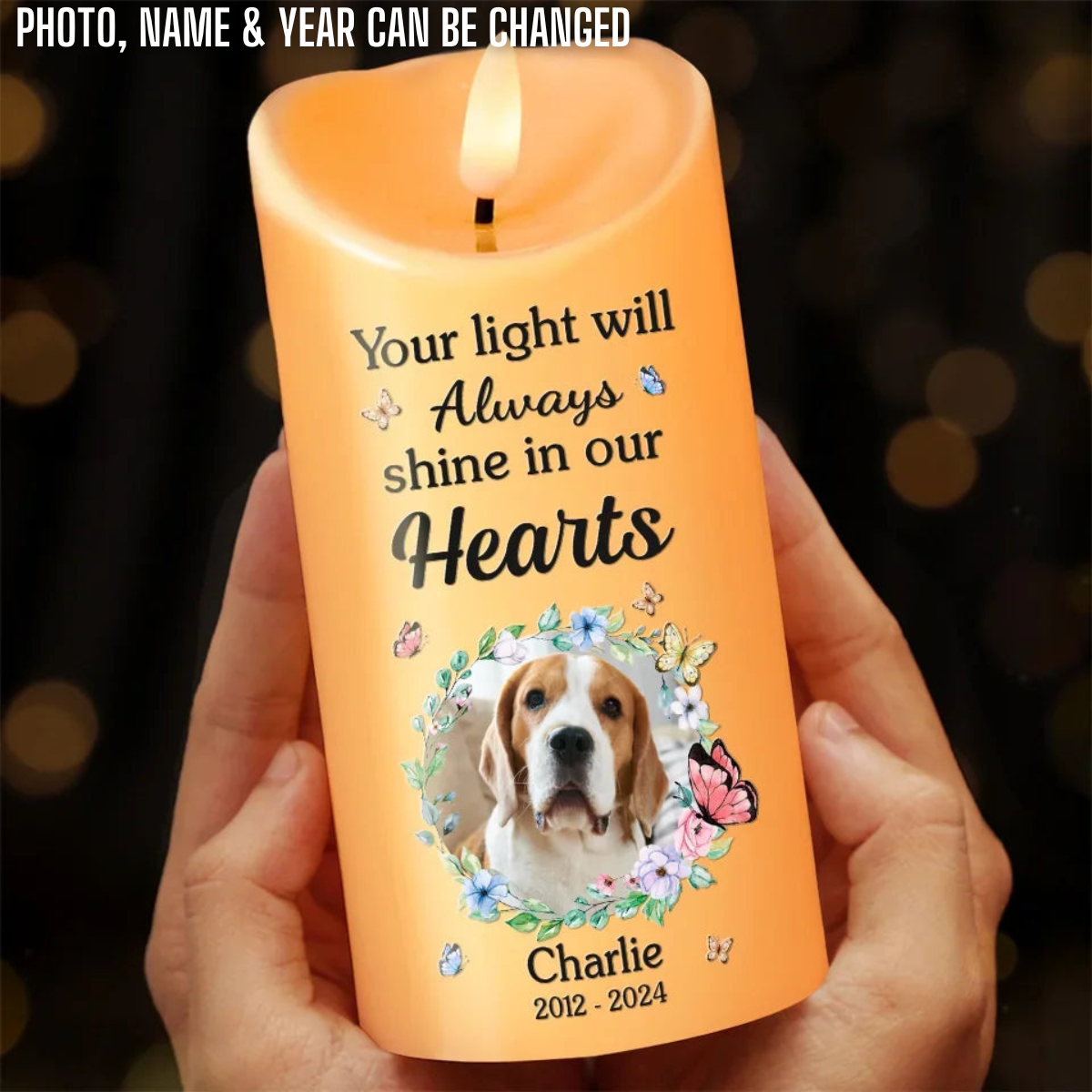 Custom Photo In Loving Memory Of A Loyal Friend - Custom LED Flameless Candle - Sympathy Gift, Christmas Gift For Pet Owners, Pet Lovers
