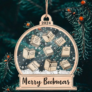 Custom bookmark shaker ornament, Custom books , book lover gift, Reader gift, Custom book club gift, book ornament Christmas, bookish gift
