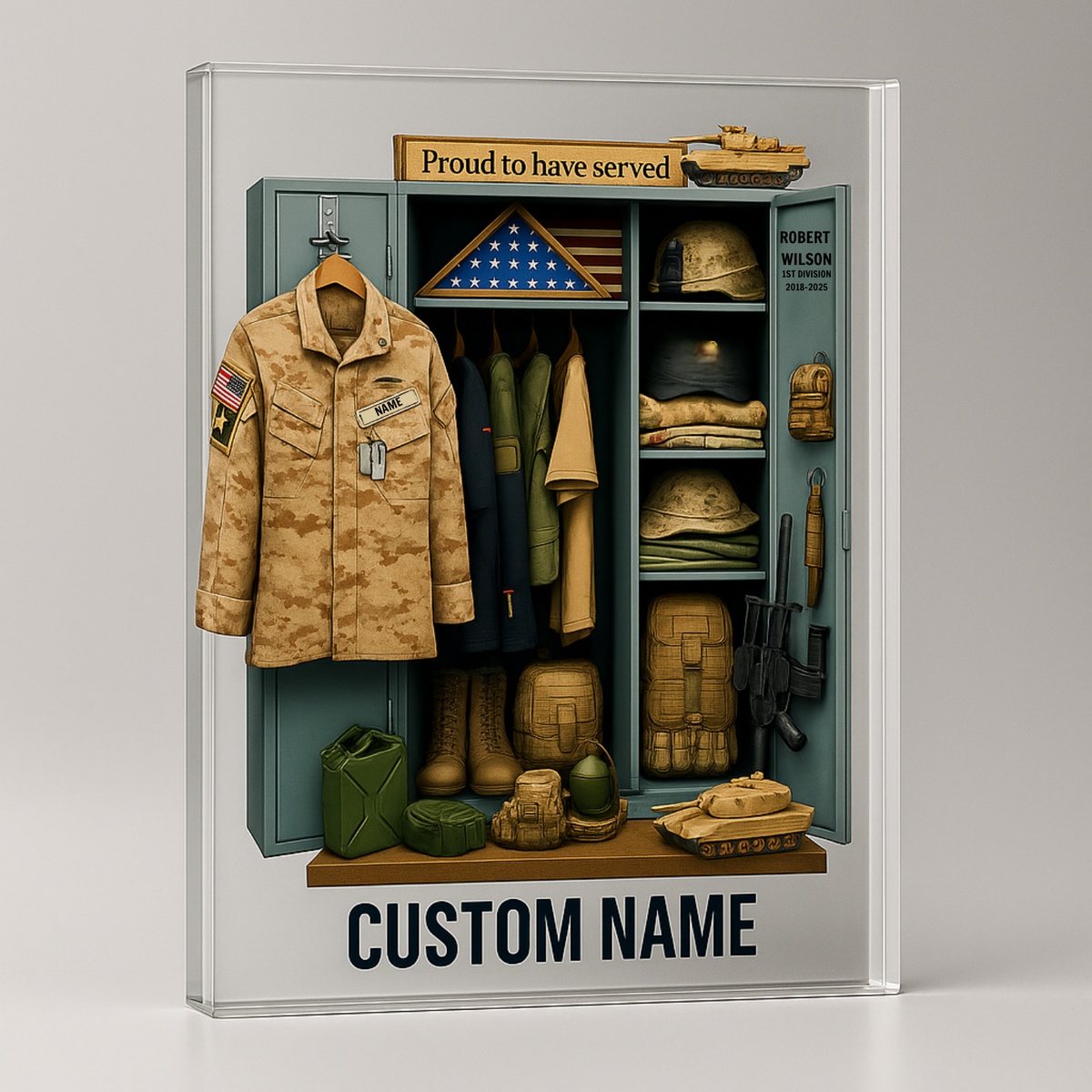 Marine's Personal Locker Plaque - Personalized Acrylic Plaque - Gifts For Veteran