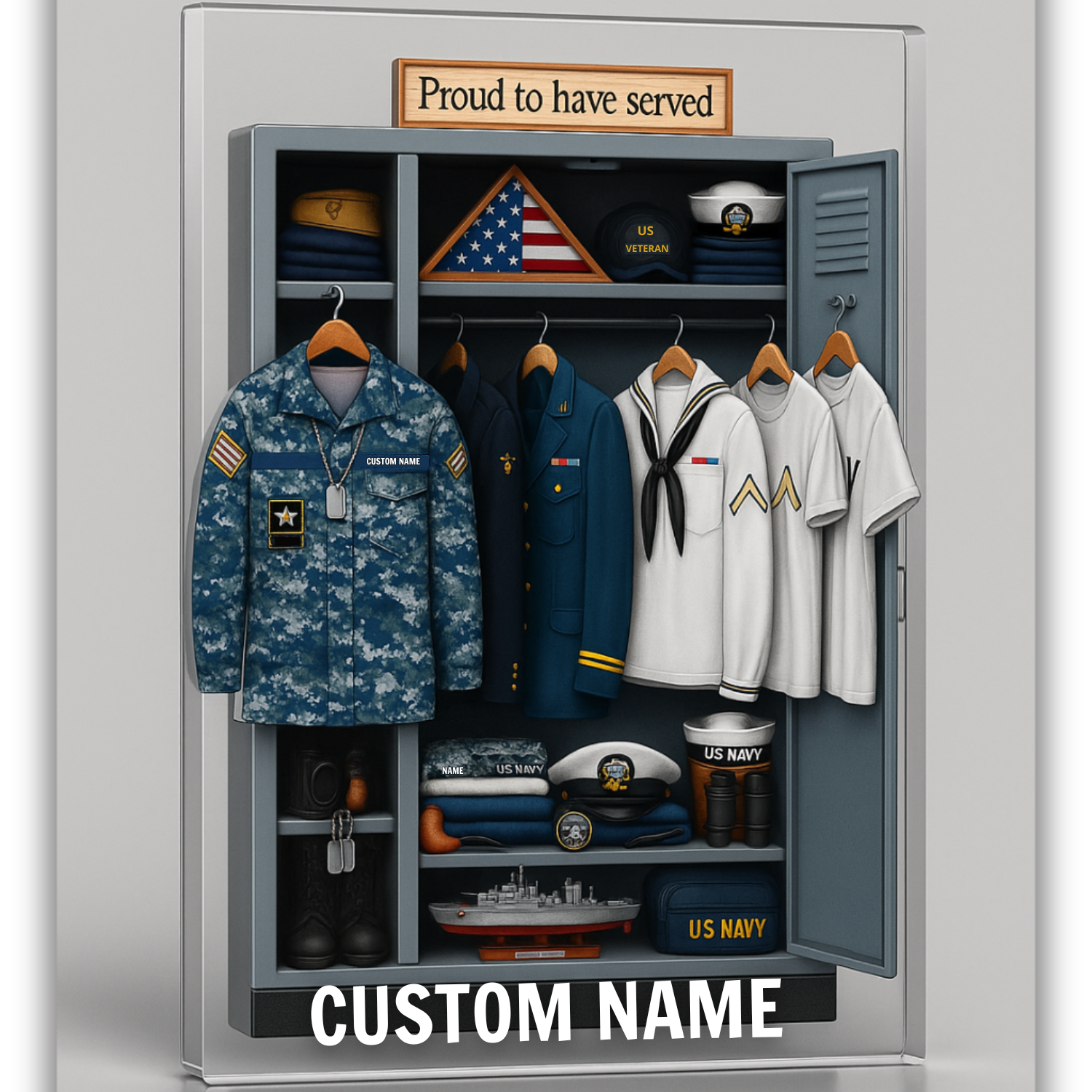 Navy's Personal Locker Plaque - Personalized Acrylic Plaque - Gifts For Veteran