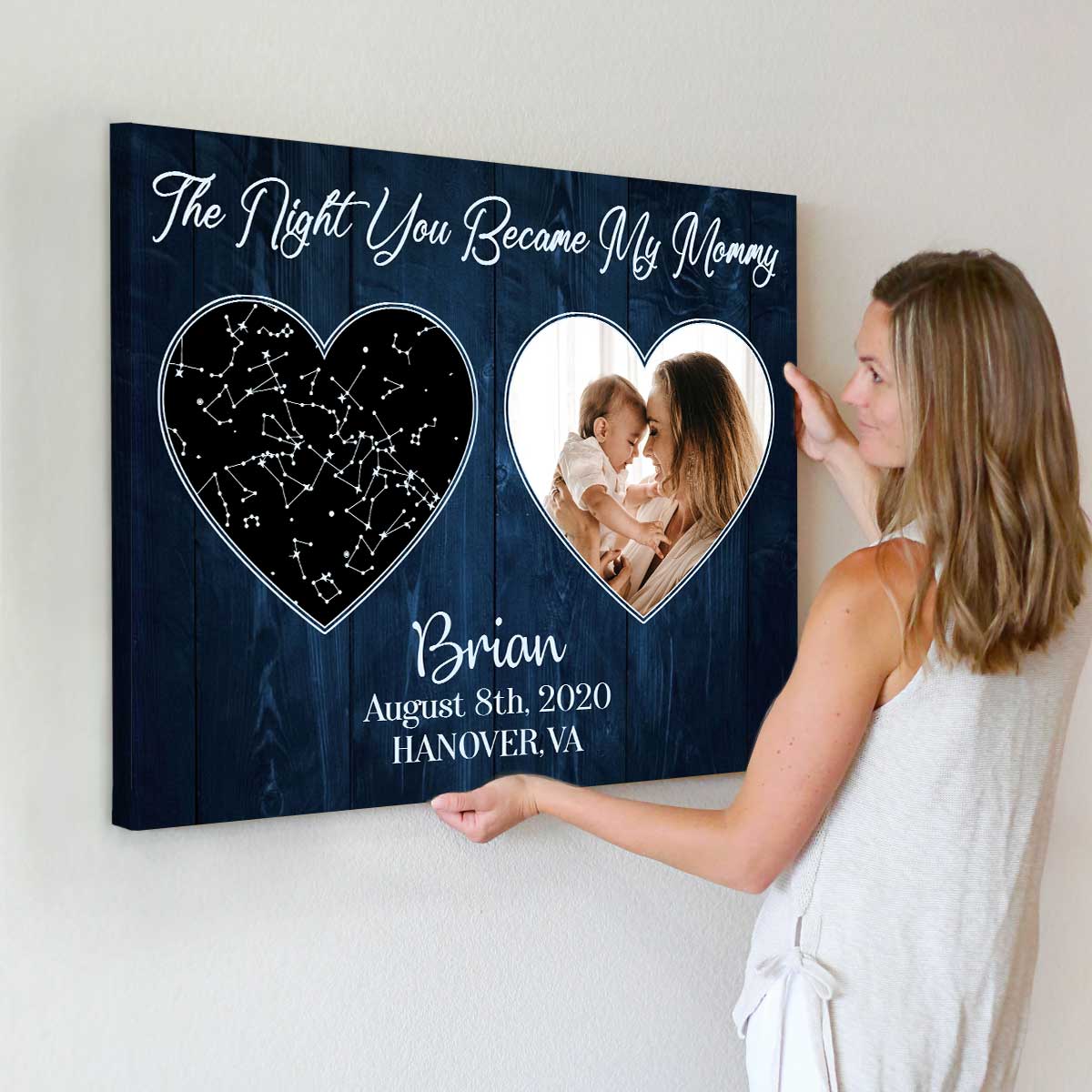 The Night You Became My Mommy Custom Star Map Print, 1st Mothers Day Star Map, Mother's Day Gift, Personalized Gifts for New Moms
