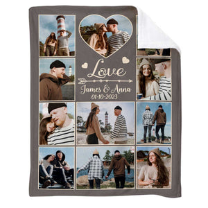 Personalized Photo Blanket Gifts For Girlfriend, GF Blanket With Picture Collage, Birthday Gift For Girlfriend, Valentine s Day Gifts For Her