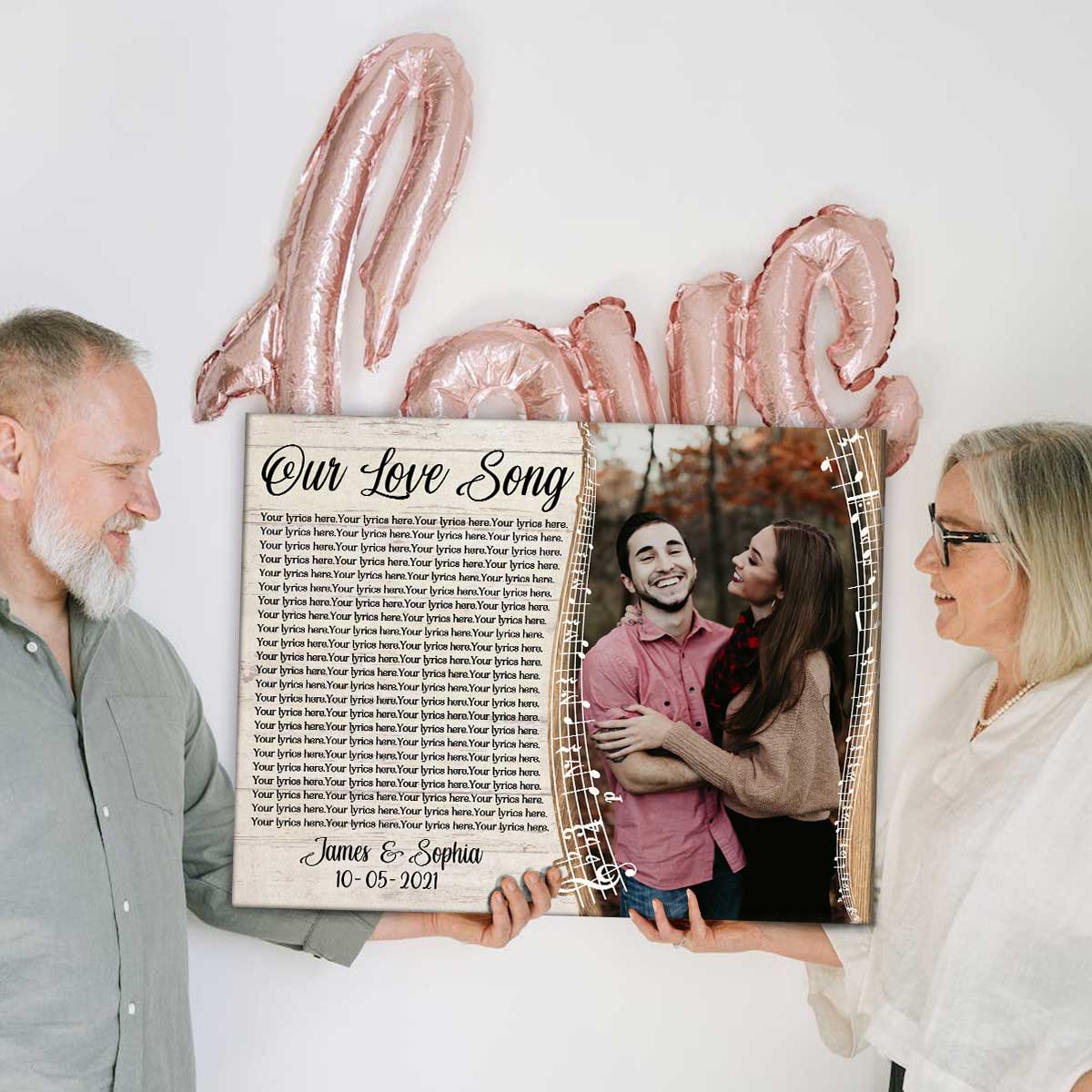 Song Lyrics Wall Art, Wedding Song Lyrics with Photo, Valentine Personalized Gifts