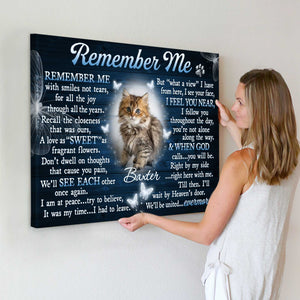 Memorial Pet Wall Art Canvas Remember Me Loss of Cat Gifts, Pet Memorial Gift