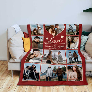 Personalized Photo Blanket Gifts For Girlfriend, GF Blanket With Picture Collage, Birthday Gift For Girlfriend, Valentine s Day Gifts For Her