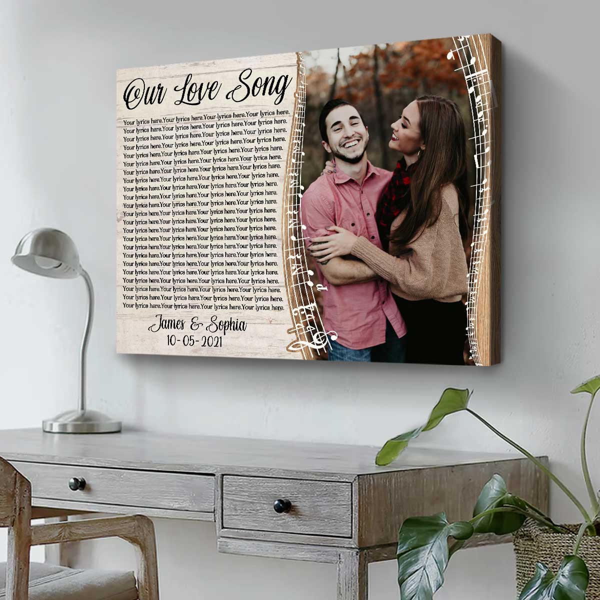 Song Lyrics Wall Art, Wedding Song Lyrics with Photo, Valentine Personalized Gifts