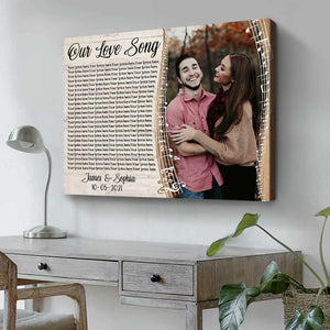 Song Lyrics Wall Art, Wedding Song Lyrics with Photo, Valentine Personalized Gifts