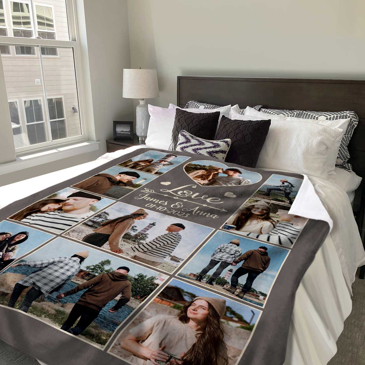 Personalized Photo Blanket Gifts For Girlfriend, GF Blanket With Picture Collage, Birthday Gift For Girlfriend, Valentine s Day Gifts For Her