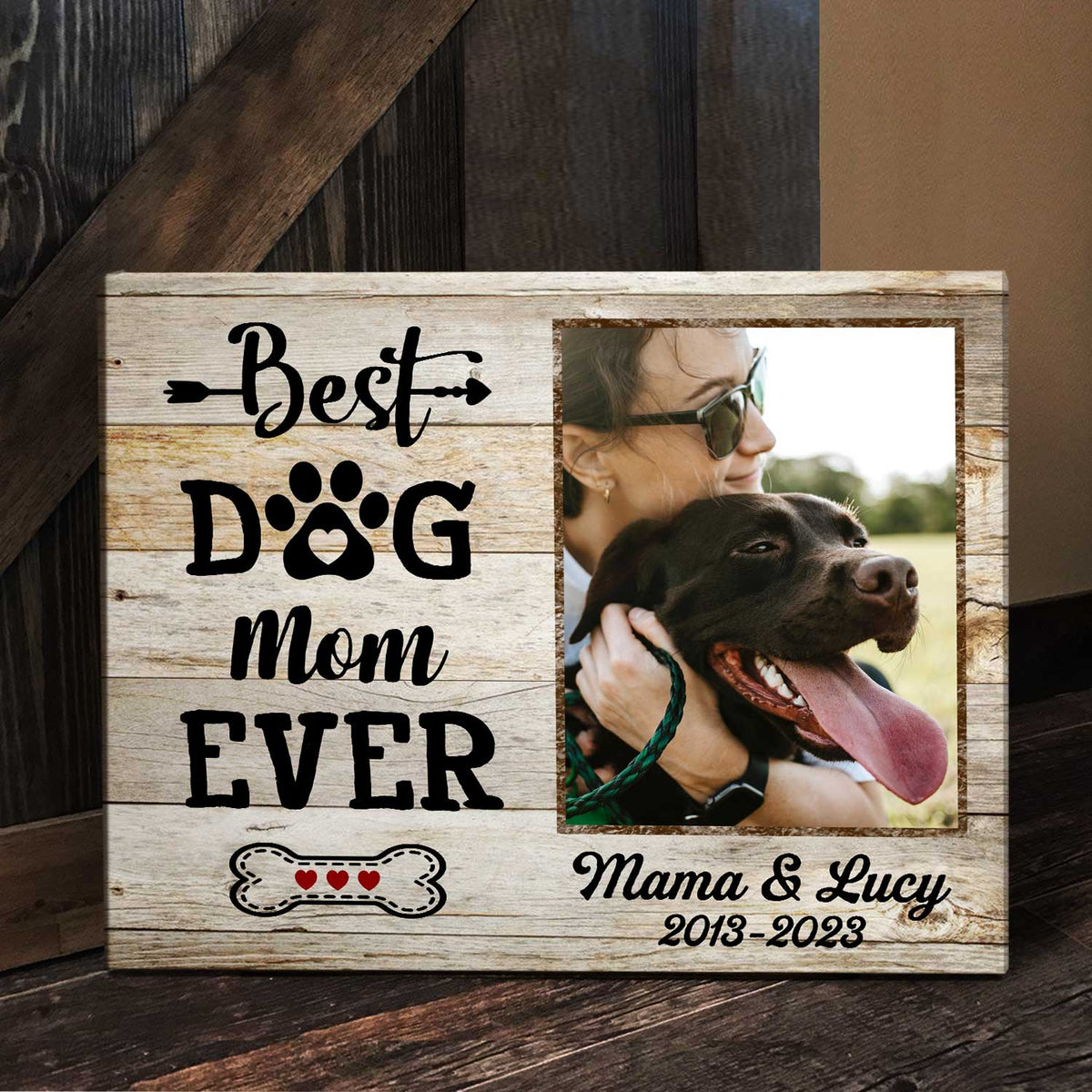 Dog Mom Personalized Gifts, Best Dog Mom Ever Canvas, Pet Owner Gift, Mothers Day Gift For Dog Mom
