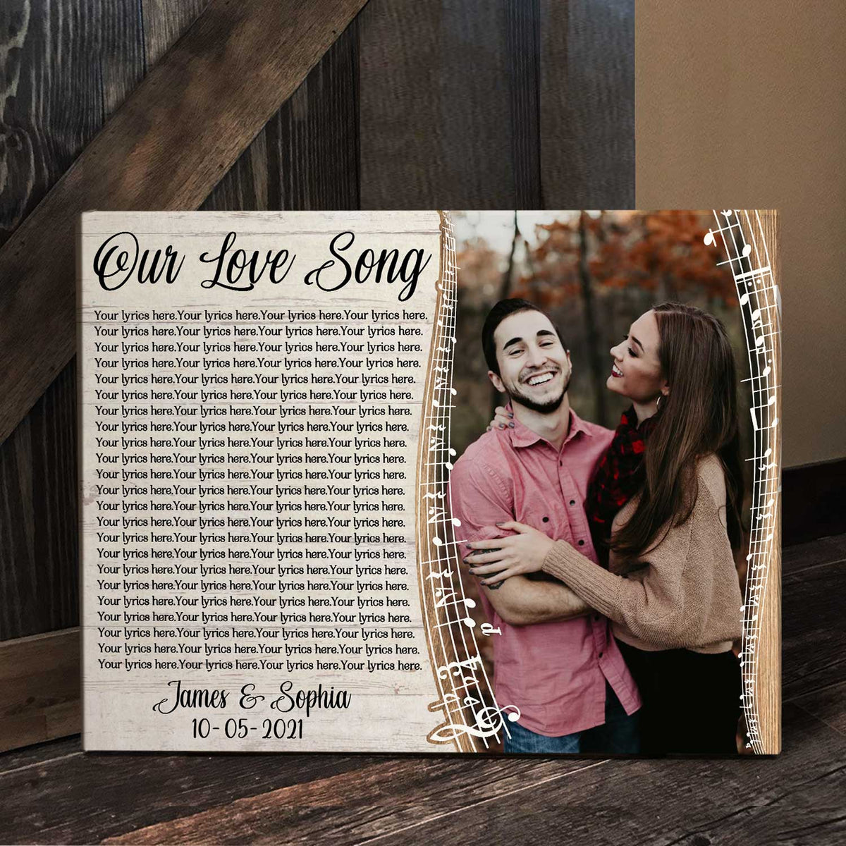 Song Lyrics Wall Art, Wedding Song Lyrics with Photo, Valentine Personalized Gifts