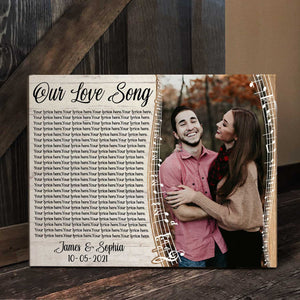 Song Lyrics Wall Art, Wedding Song Lyrics with Photo, Valentine Personalized Gifts