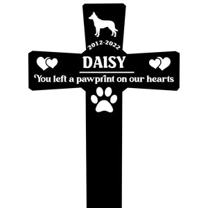 Personalized Pet Grave Markers Dog, Pet Headstones for Dogs for Lost Dog Sympathy Gift, Waterproof Dog Grave Markers Outdoor, Dog Tombstones for Graves Outdoor, Garden Dog Cross for Grave