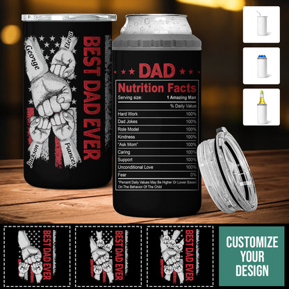 Best Dad Ever - Personalized Can Cooler - Gift For Father, Grandpa, Father's Day Gift