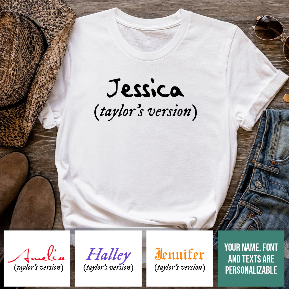 Taylor's Version - TS Personalized Name and Fonts T-shirt - Gift For Sister, Gift For Music Lovers