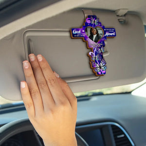 Custom Photo God Has You In His Arms - Personalized Custom Shaped Car Visor Clip