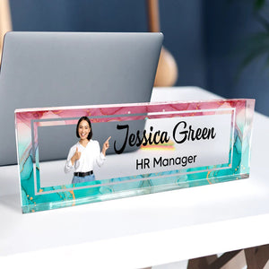 Custom Photo Chief Fun Officer - Personalized Desk Name Plate